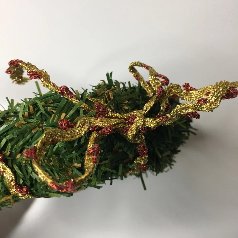 Mini Bird & Nest Christmas Wreath with Eggs and Gold Red Bow